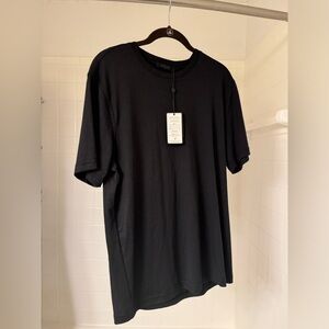 Aqua Cotton "Lafayette" Raffi Tee Shirt in Black